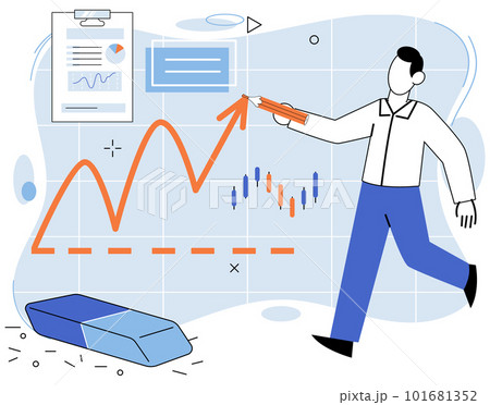 Financial broker analyzing stock exchange graphs. Investor studying data, trading analytics 101681352