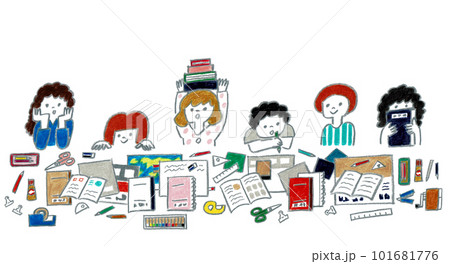 勉強する子供たち 勉強する子供たち 101681776