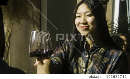 Waitress brings gourmet dishes to guests Waitress brings gourmet dishes to guests 101682712