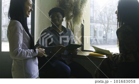 Waitress brings gourmet dishes to guests Waitress brings gourmet dishes to guests 101683058