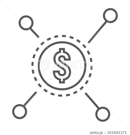 Crowdfunding thin line icon, development and business, sponsor sign vector graphics, a linear pattern on a white background, eps 10. 101683171