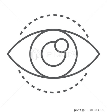 Vision thin line icon, development and business, eye sign vector graphics, a linear pattern on a white background, eps 10. Vision thin line icon, development and business, eye sign vector graphics, a linear pattern on a white background, eps 10. 101683195