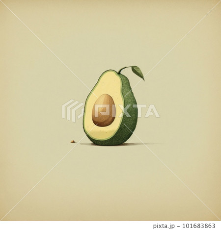 Illustration of green avocado drawing isolated on neutral background. Vegan and vegetarian organic food. AI generated half of healthy fruit with seed illustration. Illustration of green avocado drawing isolated on neutral background. Vegan and vegetarian organic food. AI generated half of healthy fruit with seed illustration. 101683863