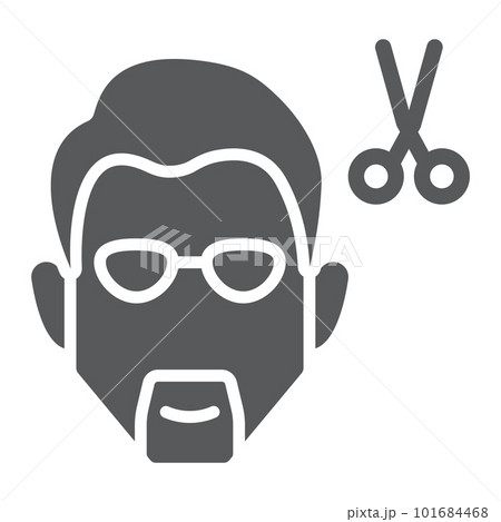 Haircut glyph icon, barber and hairstyle, barber sign, vector graphics, a solid pattern on a white background, eps 10. 101684468