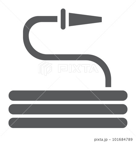 Garden hose glyph icon, tool and irrigation, sprinkler sign, vector graphics, a solid pattern on a white background, eps 10. Garden hose glyph icon, tool and irrigation, sprinkler sign, vector graphics, a solid pattern on a white background, eps 10. 101684789