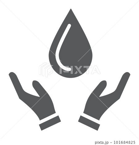 Drop in hands glyph icon, nature and save,...のイラスト素材 [101684825] - PIXTA