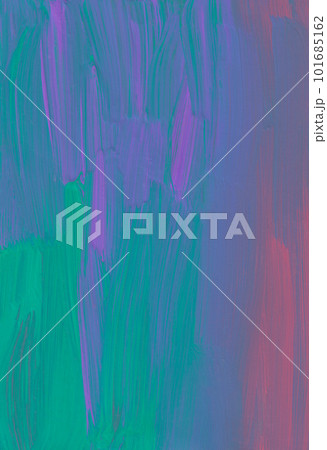 Abstract deep purple, red, blue, green background. Brush strokes on paper. Modern art 101685162