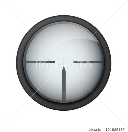 Realistic sniper sight. Sniper scope with measurement marks template. Sniper scope crosshairs view. Realistic vector optical sight. 101686185