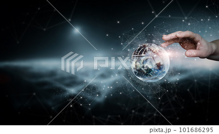 Concept of work in the global network connection. 101686295