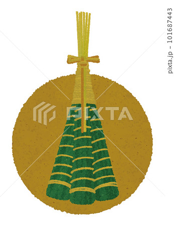 和皿にのせた束ねた粽のイラスト_水彩ちぎり絵風_ベクター 和皿にのせた束ねた粽のイラスト_水彩ちぎり絵風_ベクター 101687443