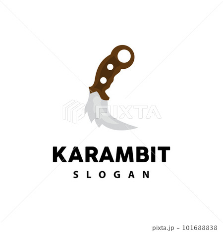 Kerambit Logo, Indonesia Fighting Weapon Vector, Ninja Fighting Tool Simple Design, Template Illustration Symbol Icon 101688838