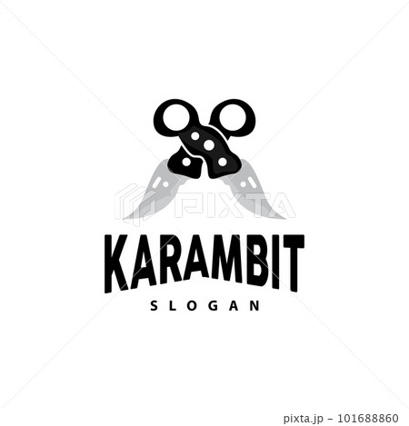 Kerambit Logo, Indonesia Fighting Weapon Vector, Ninja Fighting Tool Simple Design, Template Illustration Symbol Icon 101688860
