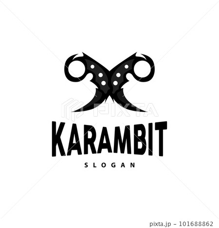 Kerambit Logo, Indonesia Fighting Weapon Vector, Ninja Fighting Tool Simple Design, Template Illustration Symbol Icon 101688862