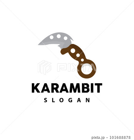 Kerambit Logo, Indonesia Fighting Weapon Vector, Ninja Fighting Tool Simple Design, Template Illustration Symbol Icon 101688878