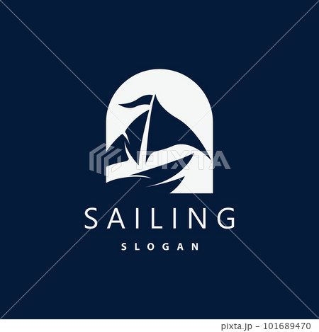 Sailboat Logo Design, Fishing Boat...のイラスト素材 [101689470] - PIXTA