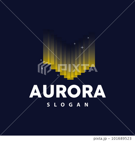 Aurora Logo, Light Wave Vector, Nature Landscape Design, Product