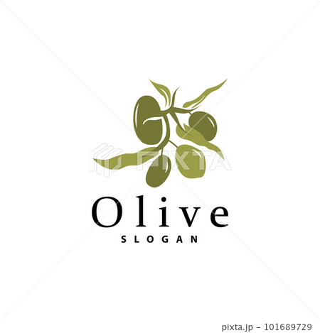 Olive Oil Logo, Olive Leaf Plant Herbal Garden Vector, Simple Elegant Luxurious Icon Design Template illustration Olive Oil Logo, Olive Leaf Plant Herbal Garden Vector, Simple Elegant Luxurious Icon Design Template illustration 101689729