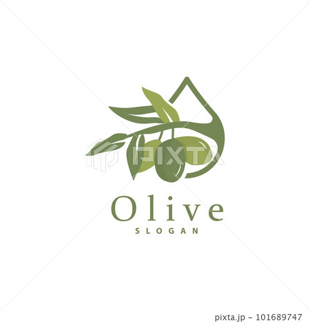 Olive Oil Logo, Olive Leaf Plant Herbal Garden Vector, Simple Elegant Luxurious Icon Design Template illustration Olive Oil Logo, Olive Leaf Plant Herbal Garden Vector, Simple Elegant Luxurious Icon Design Template illustration 101689747