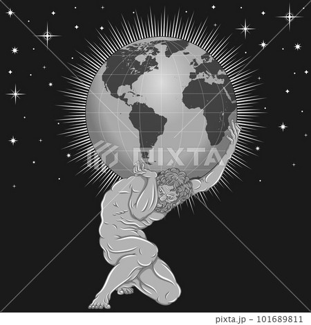 Vector of Atlas holding the earth Vector of Atlas holding the earth 101689811
