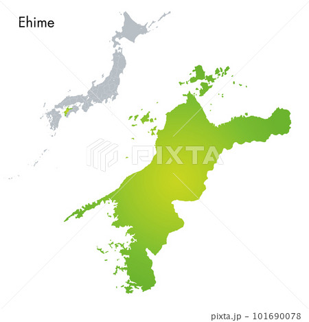 愛媛県と日本列島地図