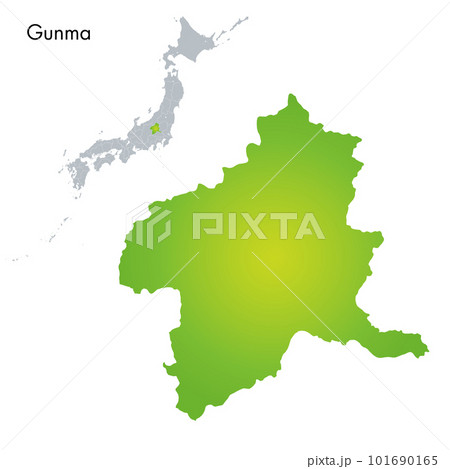 群馬県と日本列島地図 101690165