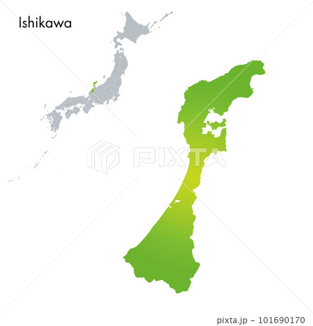 石川県と日本列島地図