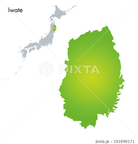 岩手県と日本列島地図