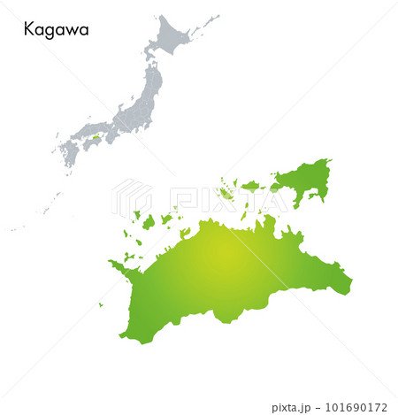 香川県と日本列島地図