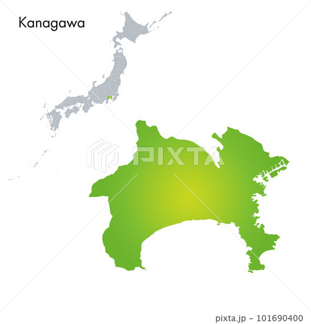 神奈川県と日本列島地図