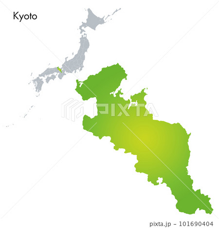 京都府と日本列島地図