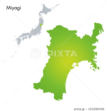 宮城県と日本列島地図