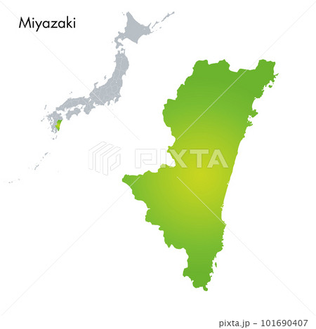 宮崎県と日本列島地図