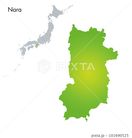 奈良県と日本列島地図