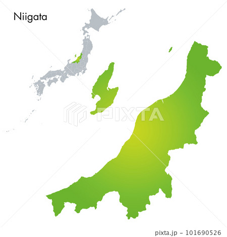 新潟県と日本列島地図