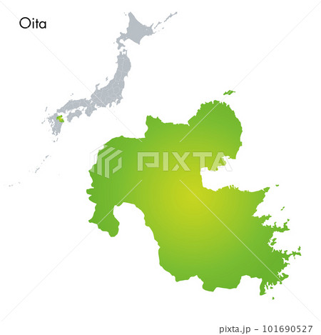 大分県と日本列島地図