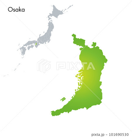 大阪府と日本列島地図