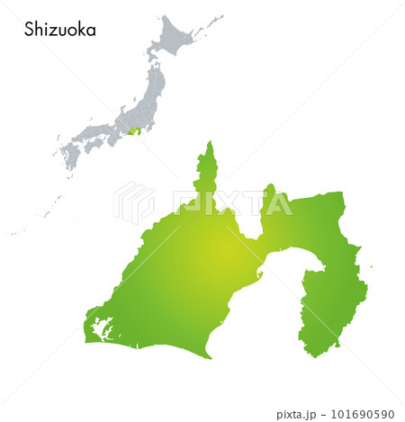 静岡県と日本列島地図