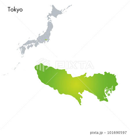 東京都と日本列島地図