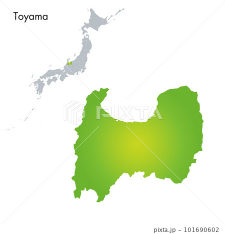 富山県と日本列島地図