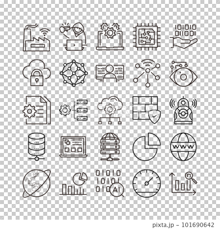 device artificial intelligence technology icon set device artificial intelligence technology icon set 101690642