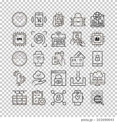 device artificial intelligence technology icon set device artificial intelligence technology icon set 101690643