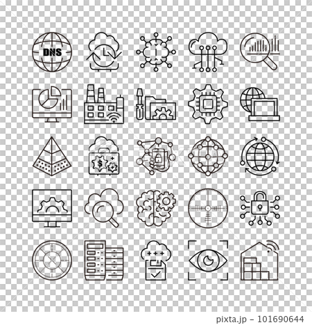 device artificial intelligence technology icon set device artificial intelligence technology icon set 101690644