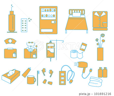 シンプルな病院入院アイコンセット 101691216