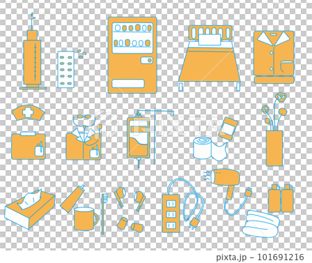 シンプルな病院入院アイコンセット 101691216