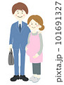 サラリーマンの夫と妊娠中の妻 101691327