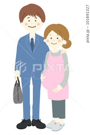 サラリーマンの夫と妊娠中の妻 サラリーマンの夫と妊娠中の妻 101691327