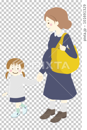 pregnant mom and daughter 101691329