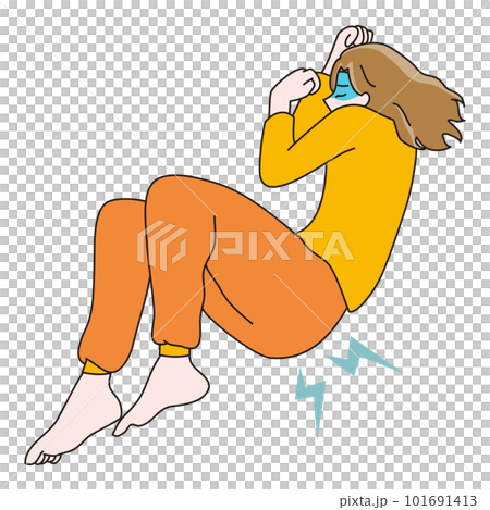 女人睡覺蜷縮著身體下半身痛 101691413