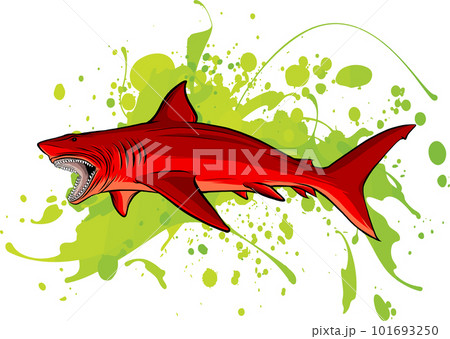 vector illustration of shark red angry design vector illustration of shark red angry design 101693250