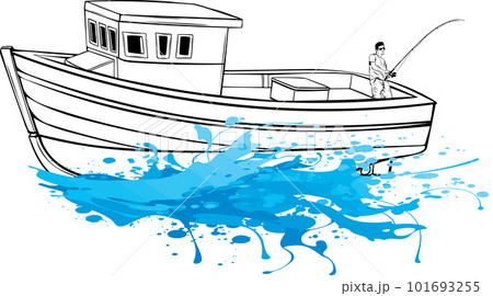 black white ark boat ship noah at sea logo illustration black white ark boat ship noah at sea logo illustration 101693255